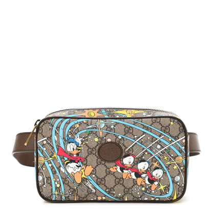 Gucci X DISNEY GG Supreme Monogram Donald Duck Small Interlocking G Belt Bag 90 36 Beige Multicolor New Acero 1 of 10