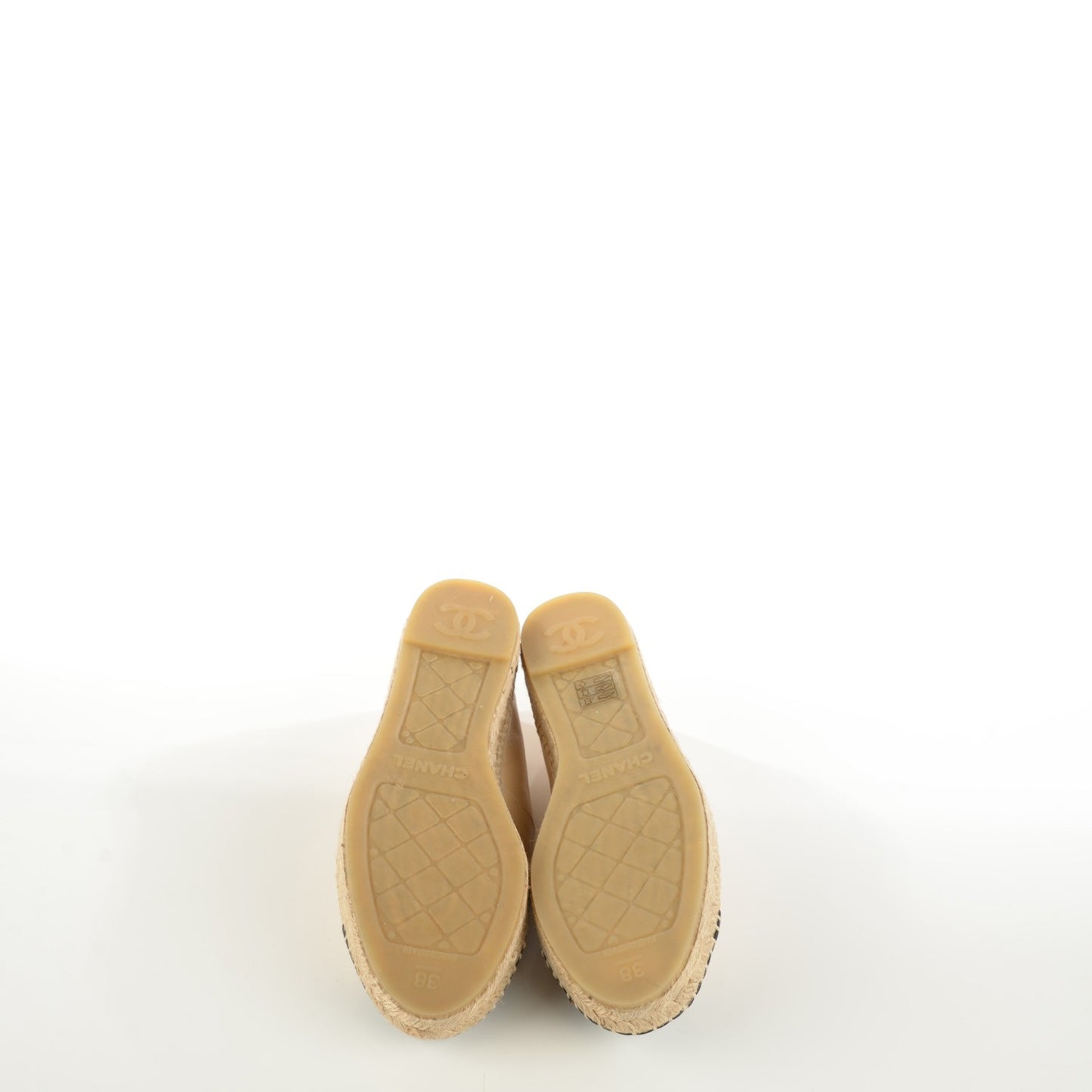 Lambskin CC Espadrilles 38 Beige Black