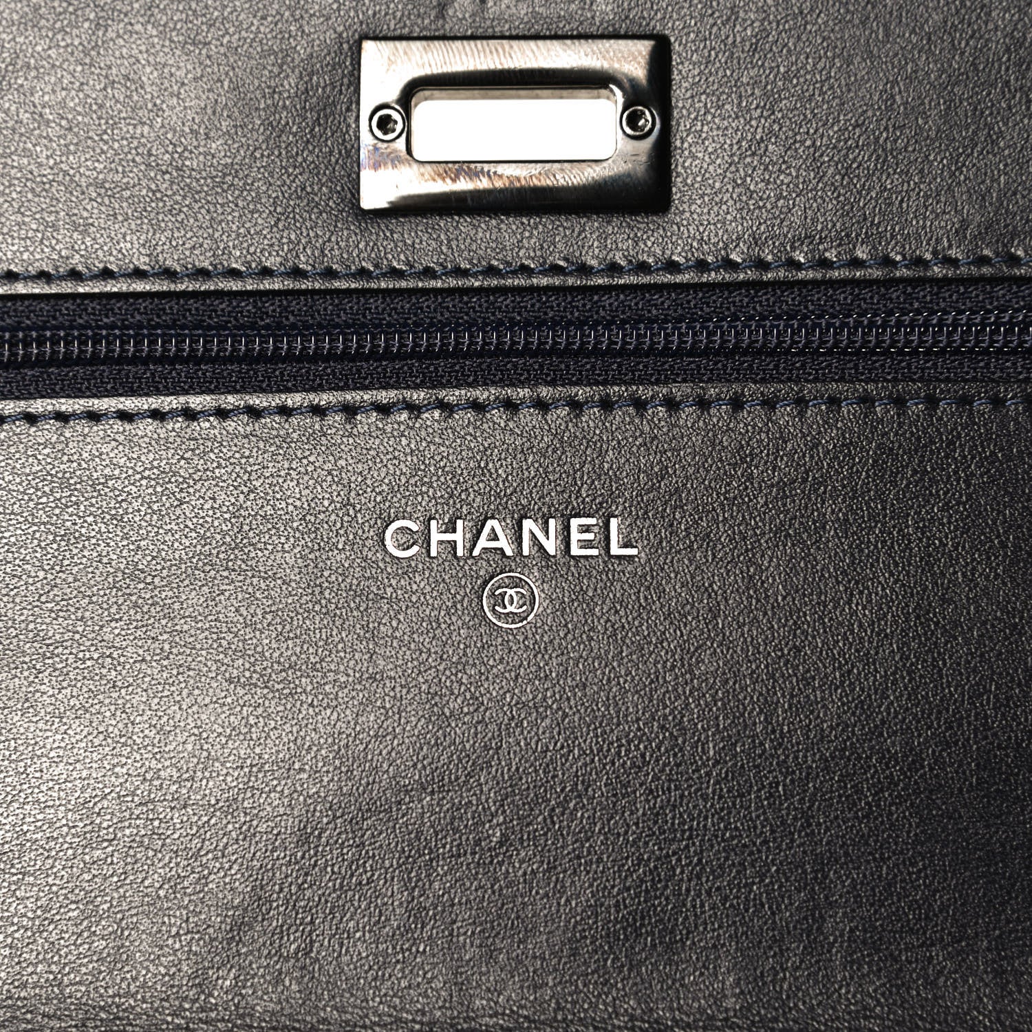 Chanel Aged Calfskin Quilted Reissue Wallet On Chain WOC Navy 5 of 10