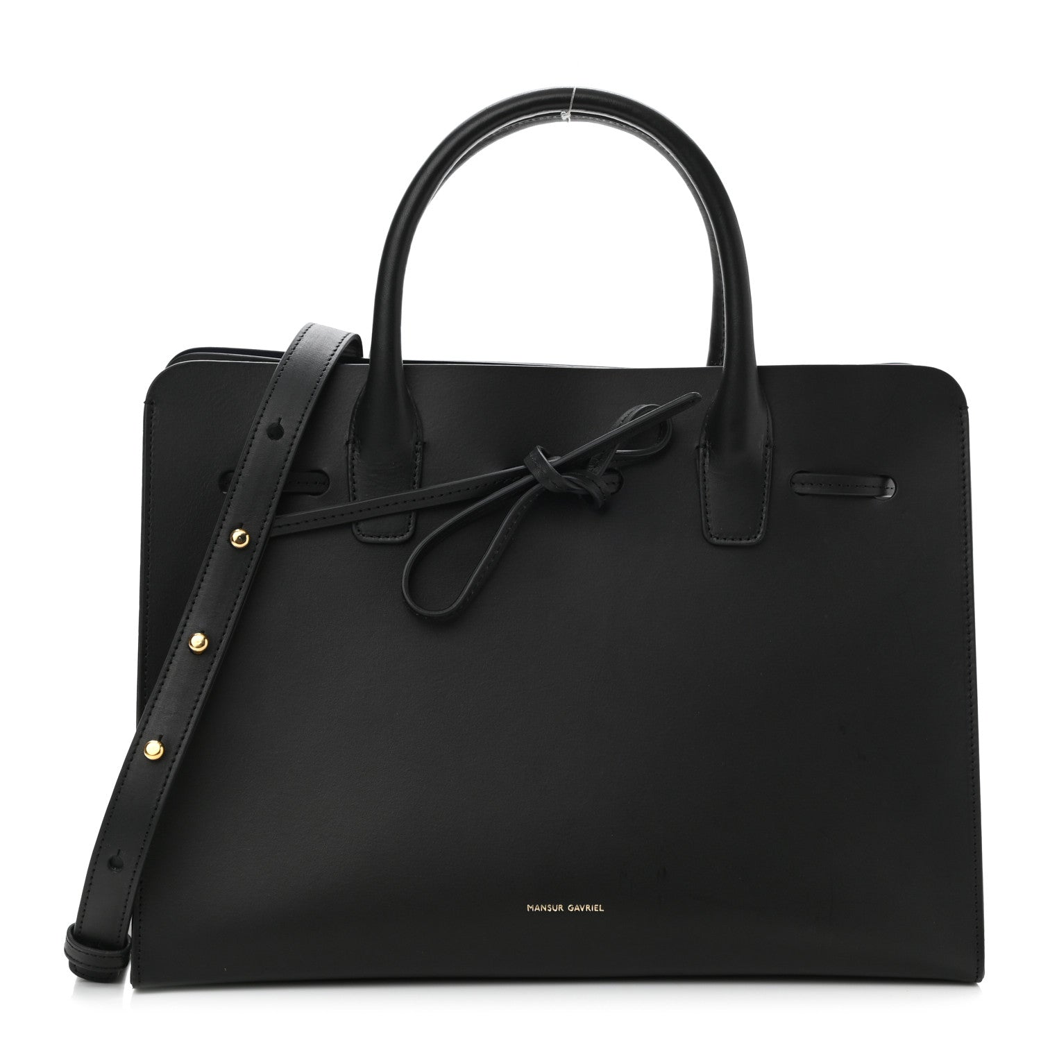 Mansur Gavriel Vegetable Tanned Calfskin Sun Bag Black Blue 1 of 8