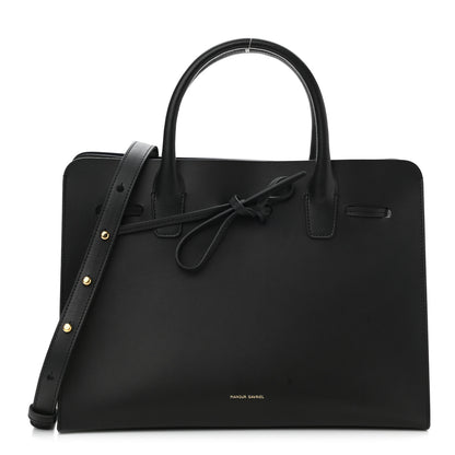 Mansur Gavriel Vegetable Tanned Calfskin Sun Bag Black Blue 1 of 8