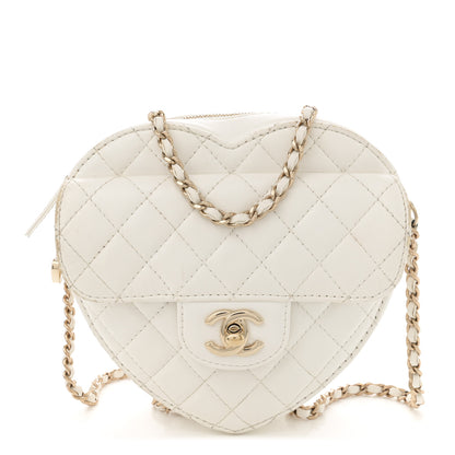 Chanel Lambskin Quilted CC In Love Heart Bag White 1 of 16
