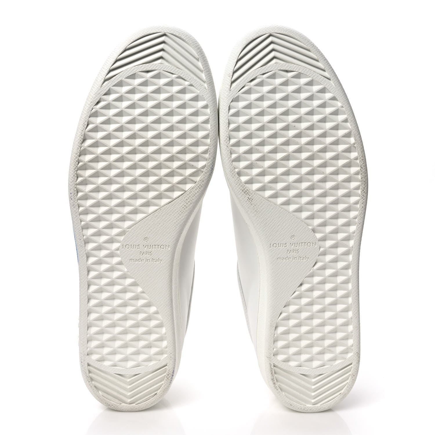 Louis Vuitton Calfskin Luxembourg Samothrace Mens Sneakers 8 White Blue 6 of 9