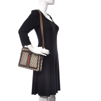 Gucci GG Plus Monogram Web Shoulder Bag Dark Brown 2 of 18
