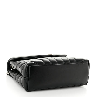 Saint Laurent Calfskin Y Quilted Monogram Small Loulou Chain Satchel Black 4 of 11