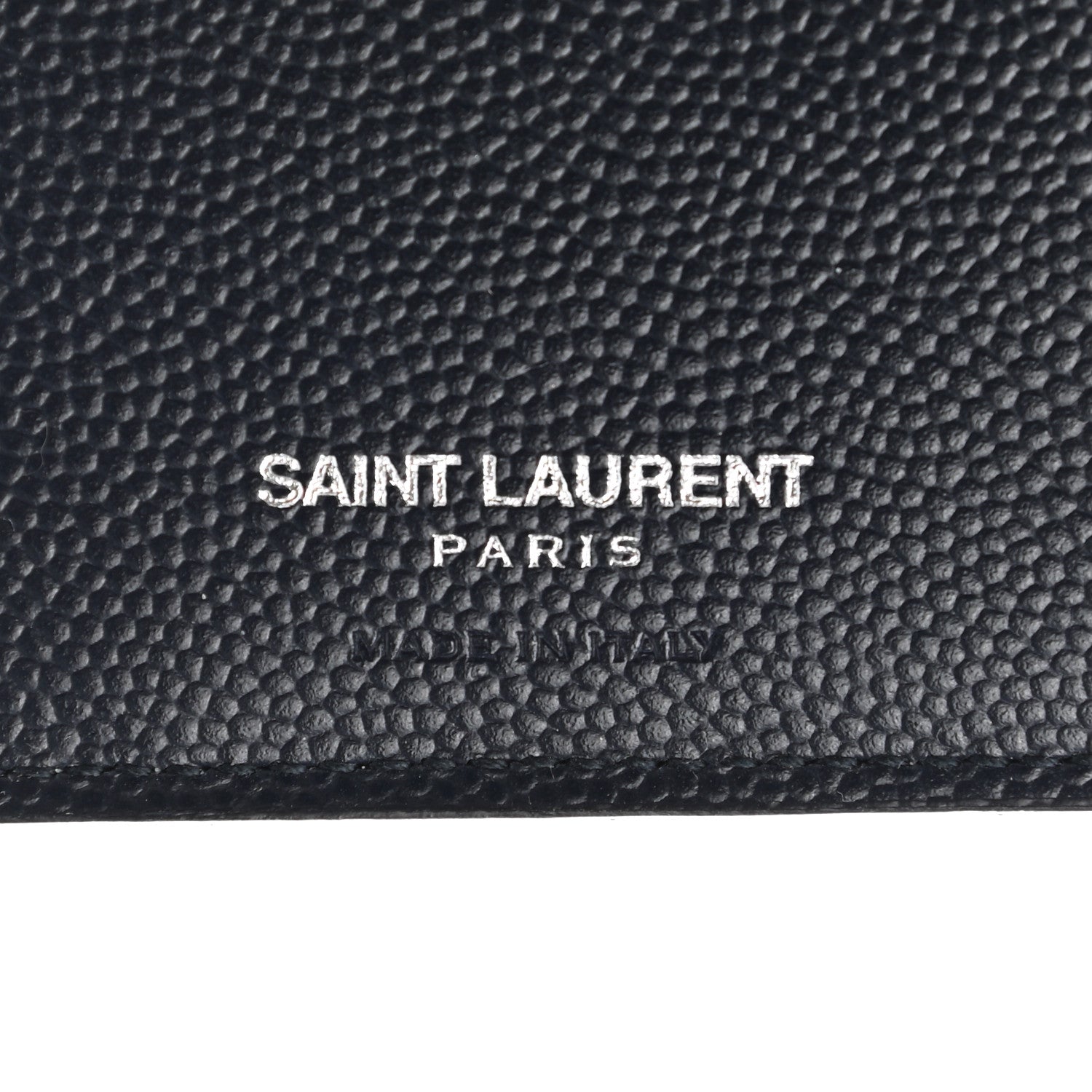 Saint Laurent Grain De Poudre Matelasse Chevron Small Monogram Passport Case Deep Marine 6 of 7