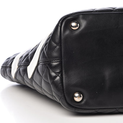 Chanel Calfskin Quilted Large Cambon Tote Black White 11 of 18