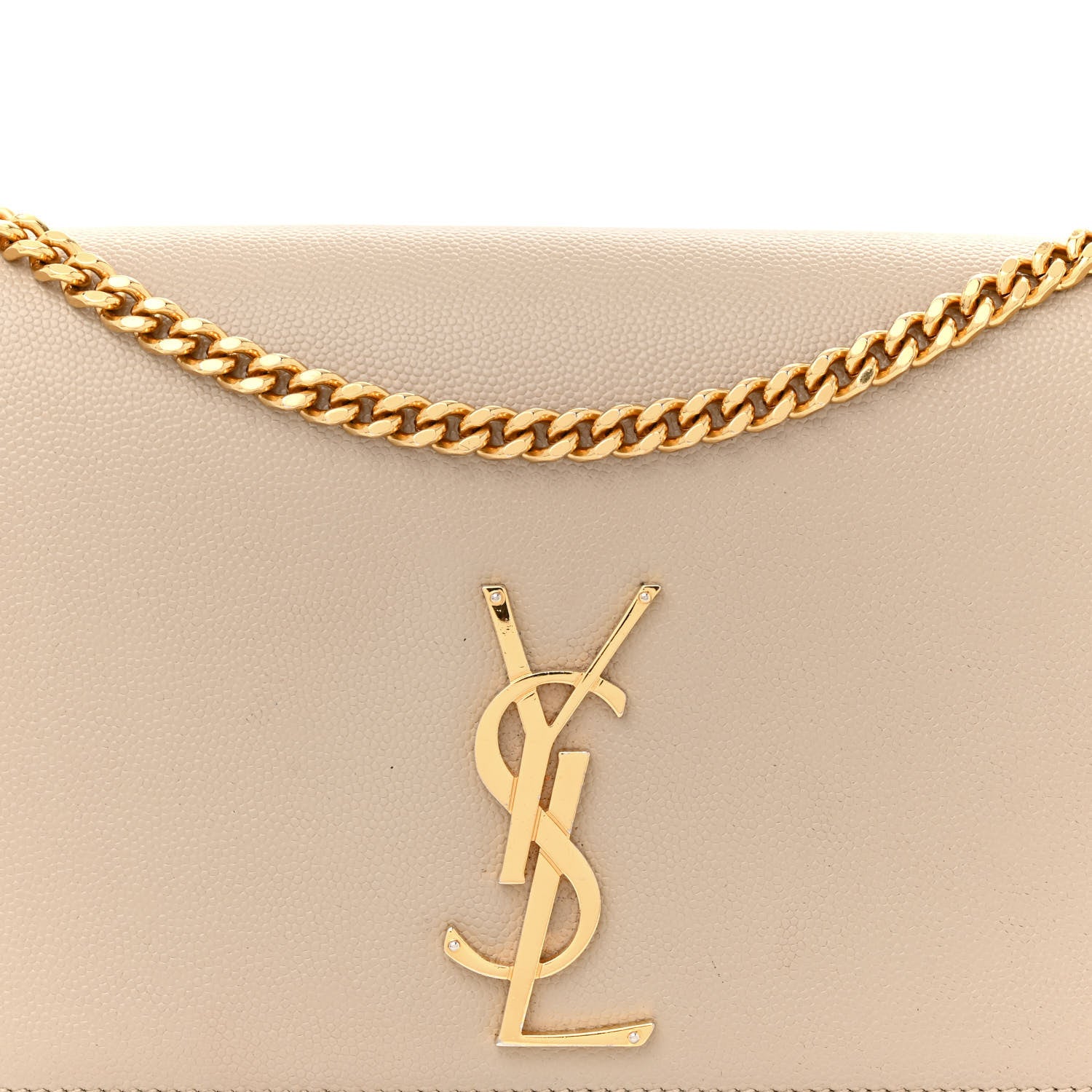 Saint Laurent Grain De Poudre Medium Monogram Kate Satchel Dark Beige 8 of 15