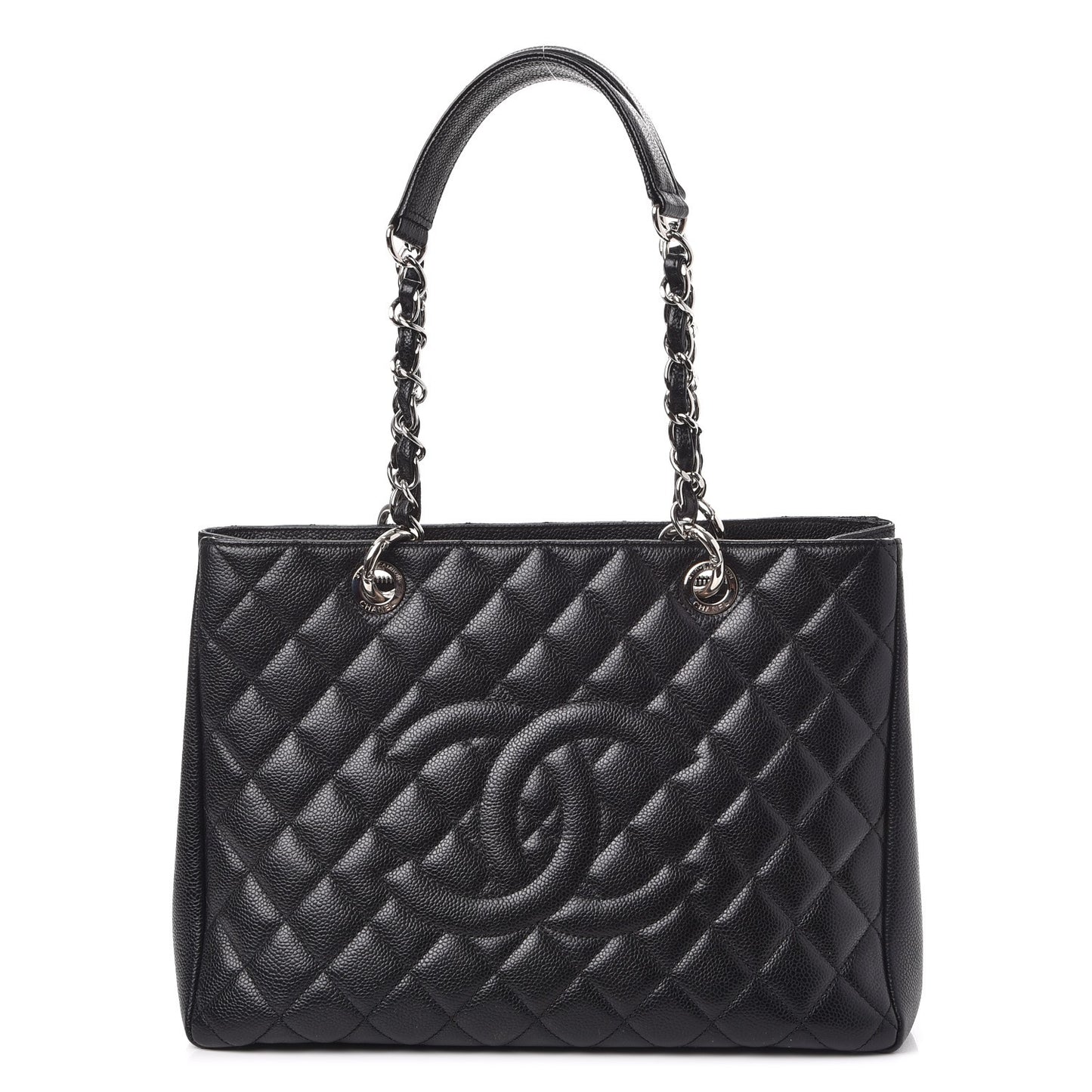 Caviar Quilted Grand Shopping Tote GST Black