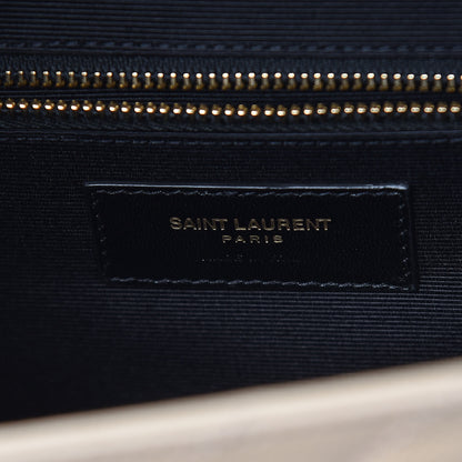 Saint Laurent Grain De Poudre Matelasse Chevron Large Monogram Satchel Nude Powder 8 of 9