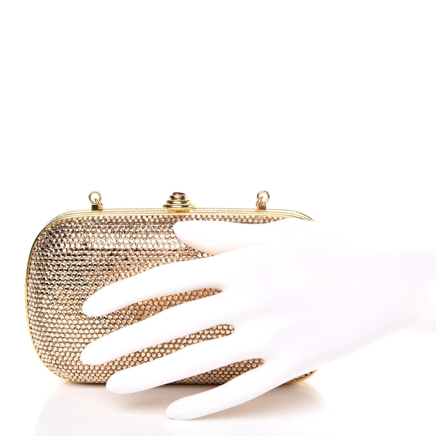 Swarovski Crystal Minaudiere Clutch Gold