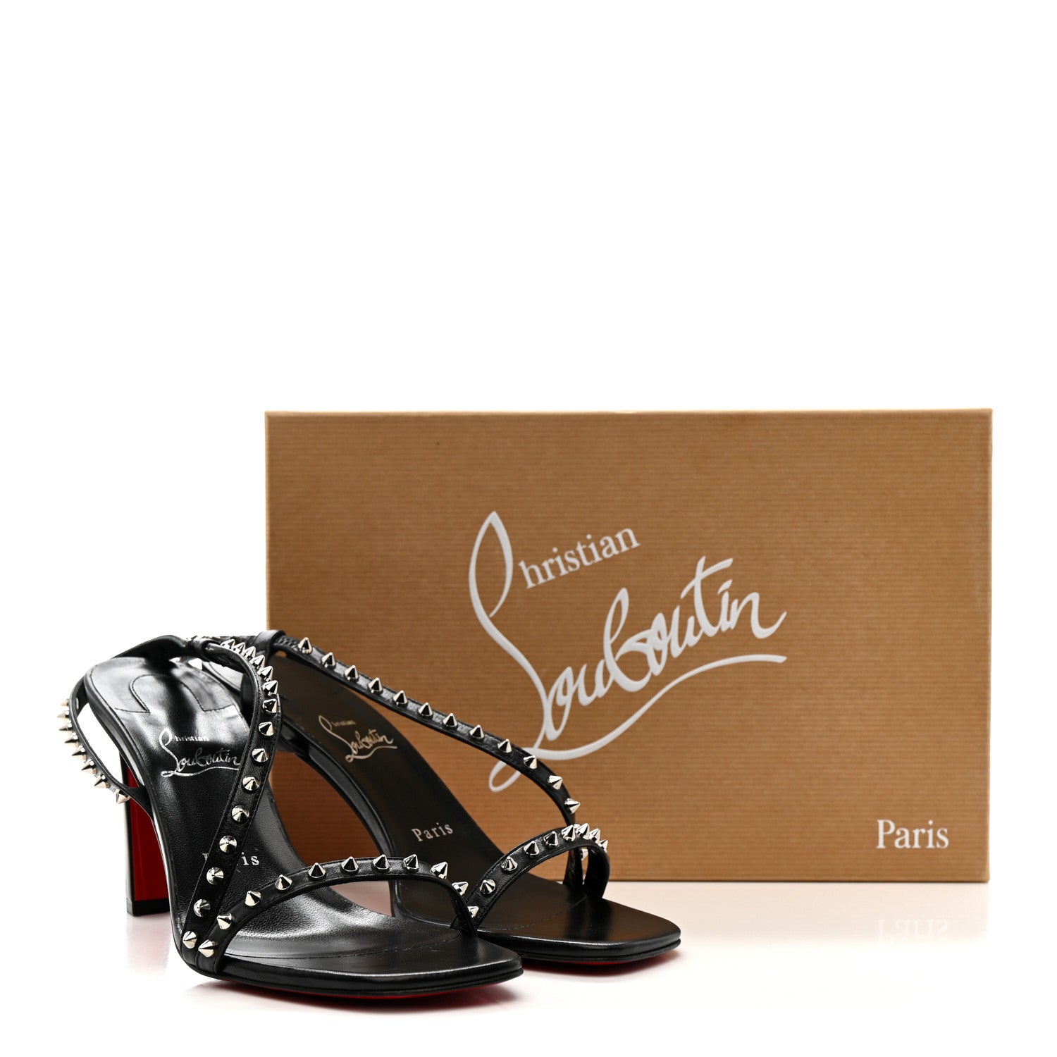Christian Louboutin Nappa Rosa Condorapik 85 Spike Sandals 38.5 Black 11 of 11