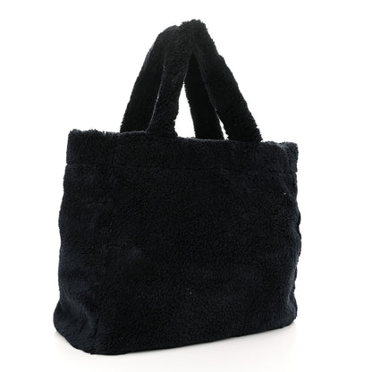 Prada Terry Cloth Tote Bag Black White 3 of 9
