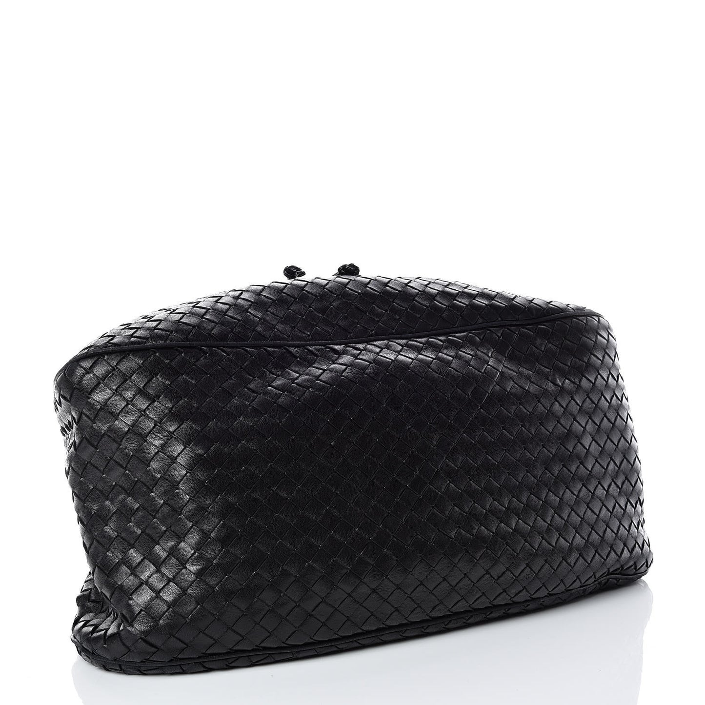 Nappa Intrecciato Drawstring Hobo Bag Black