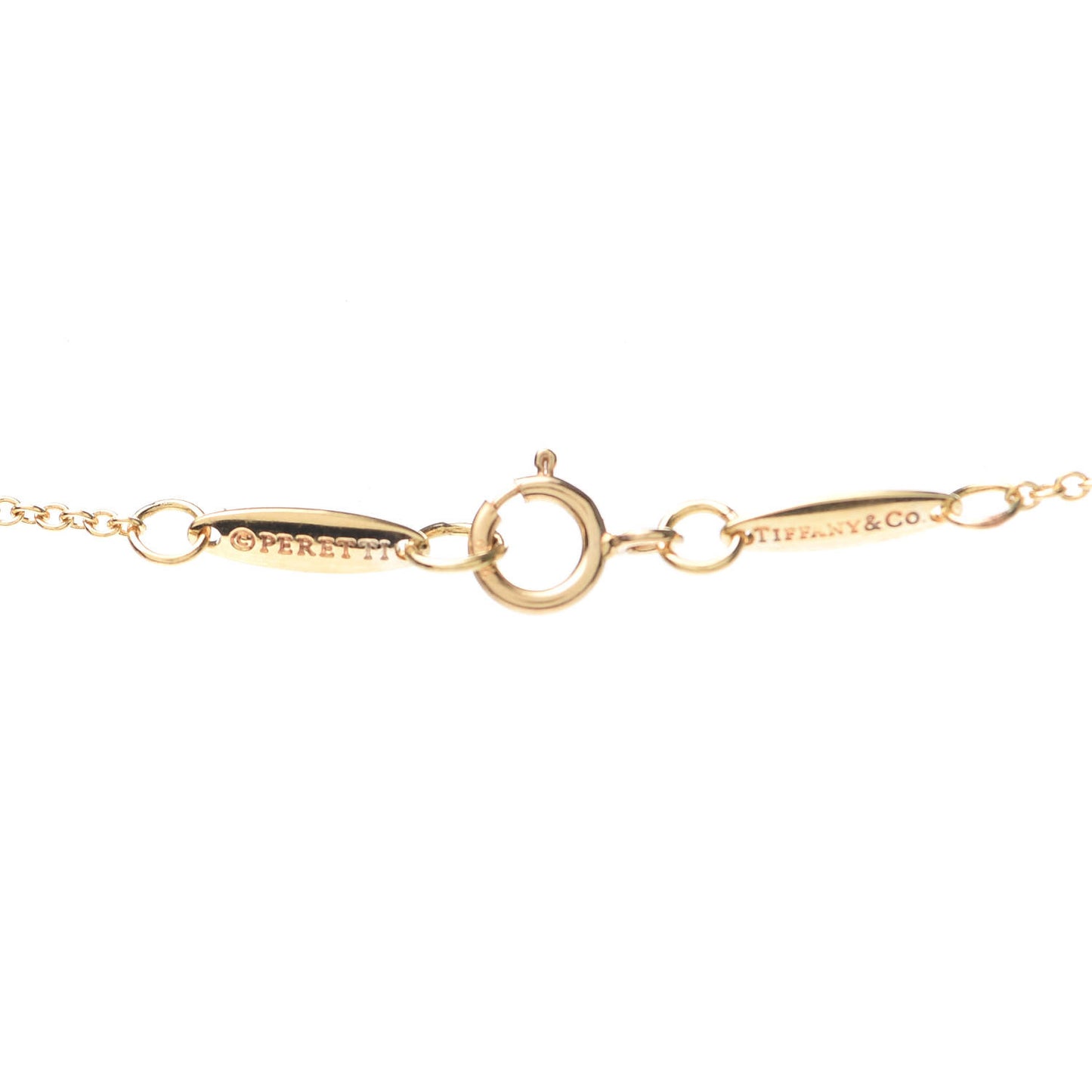 18K Yellow Gold 16mm Elsa Peretti Open Heart Pendant Necklace