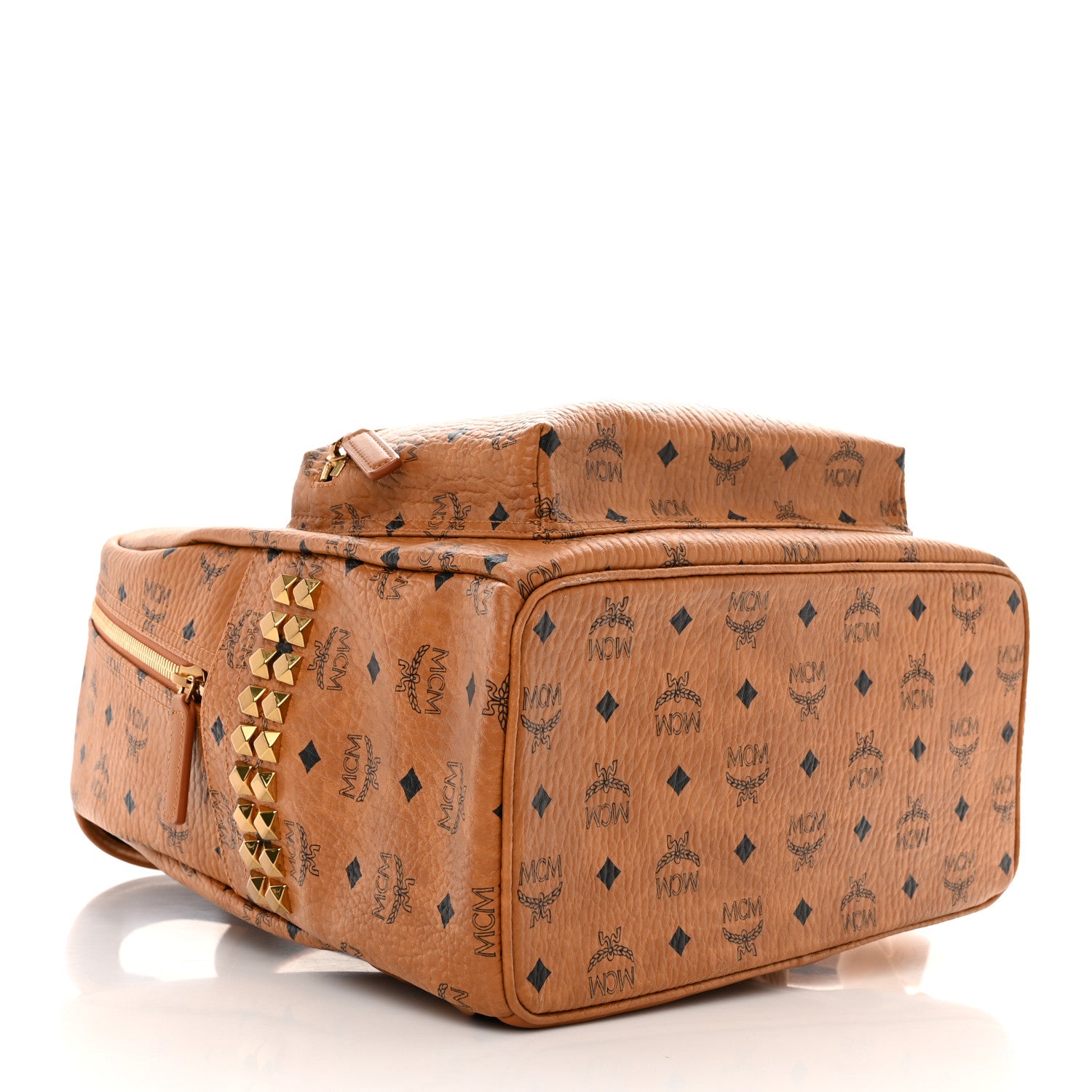 MCM Visetos Medium Side Studs Stark Backpack Cognac 4 of 10