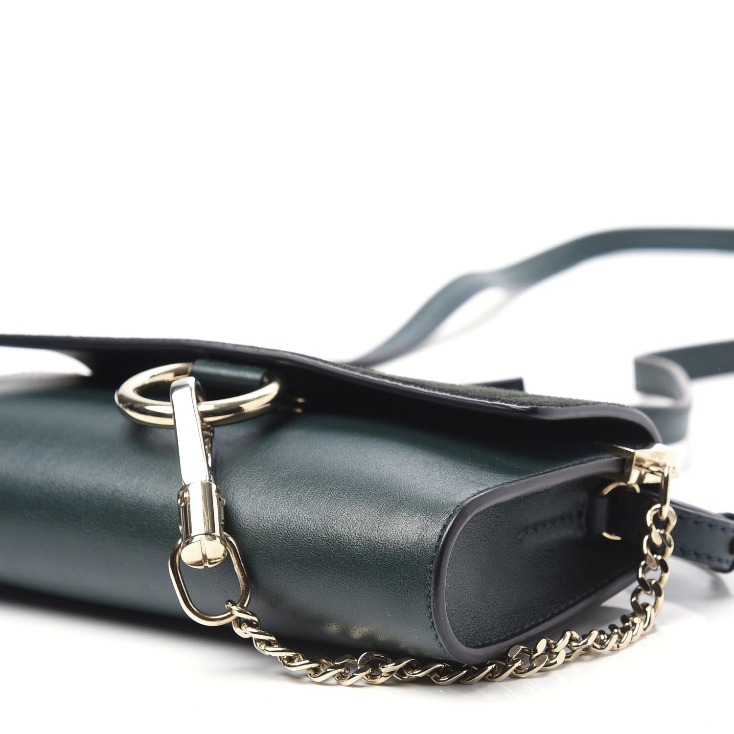 Chloe Suede Calfskin Mini Faye Shoulder Bag Intense Green 7 of 9