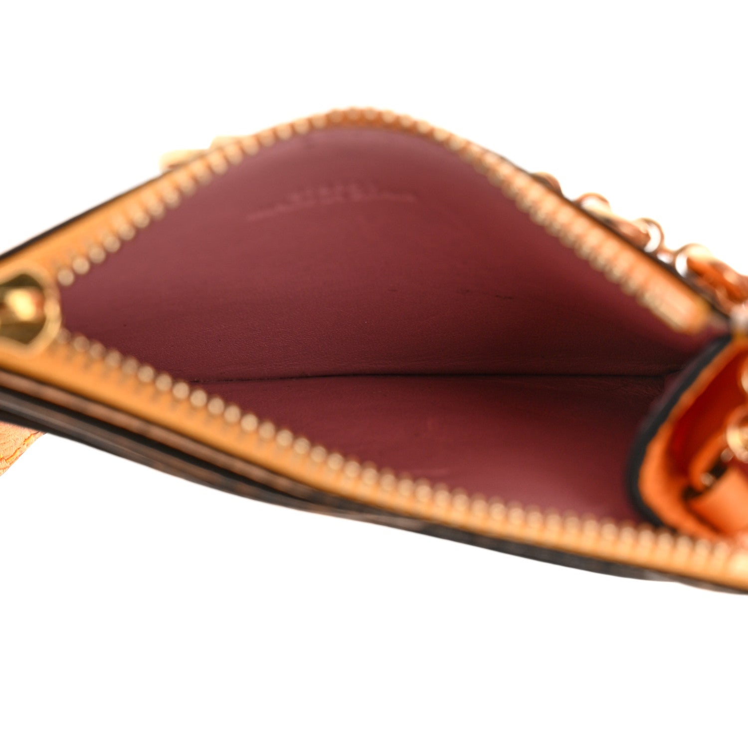 Loewe Soft Grained Calfskin Square Card Holder With Chain Orange 5 of 8