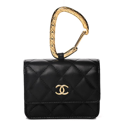 Chanel Lambskin Quilted CC Hook Card Holder Black 1 of 13