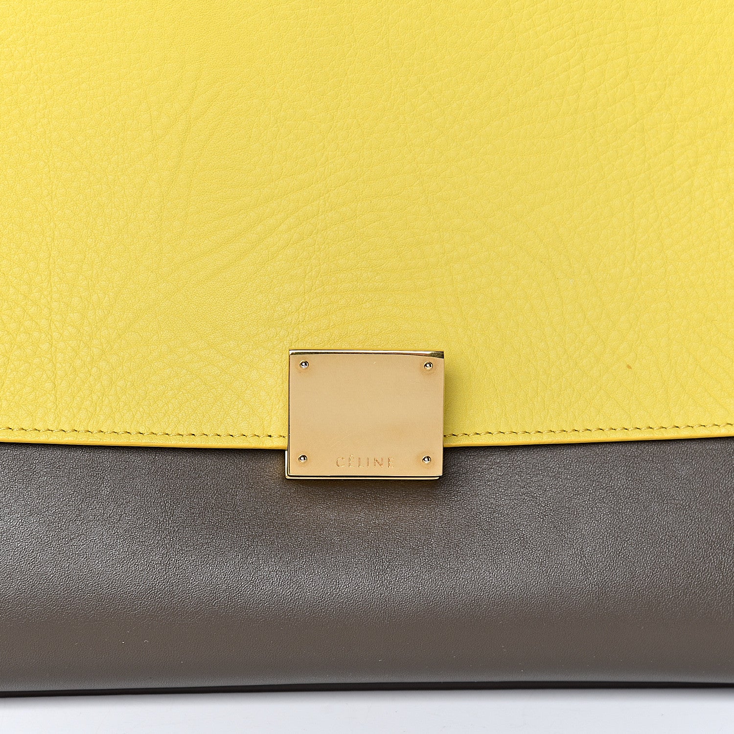 Celine Elephant Calfskin Small Tri-Color Trapeze Yellow 9 of 9