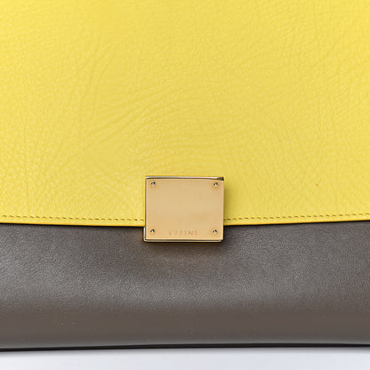 Celine Elephant Calfskin Small Tri-Color Trapeze Yellow 9 of 9