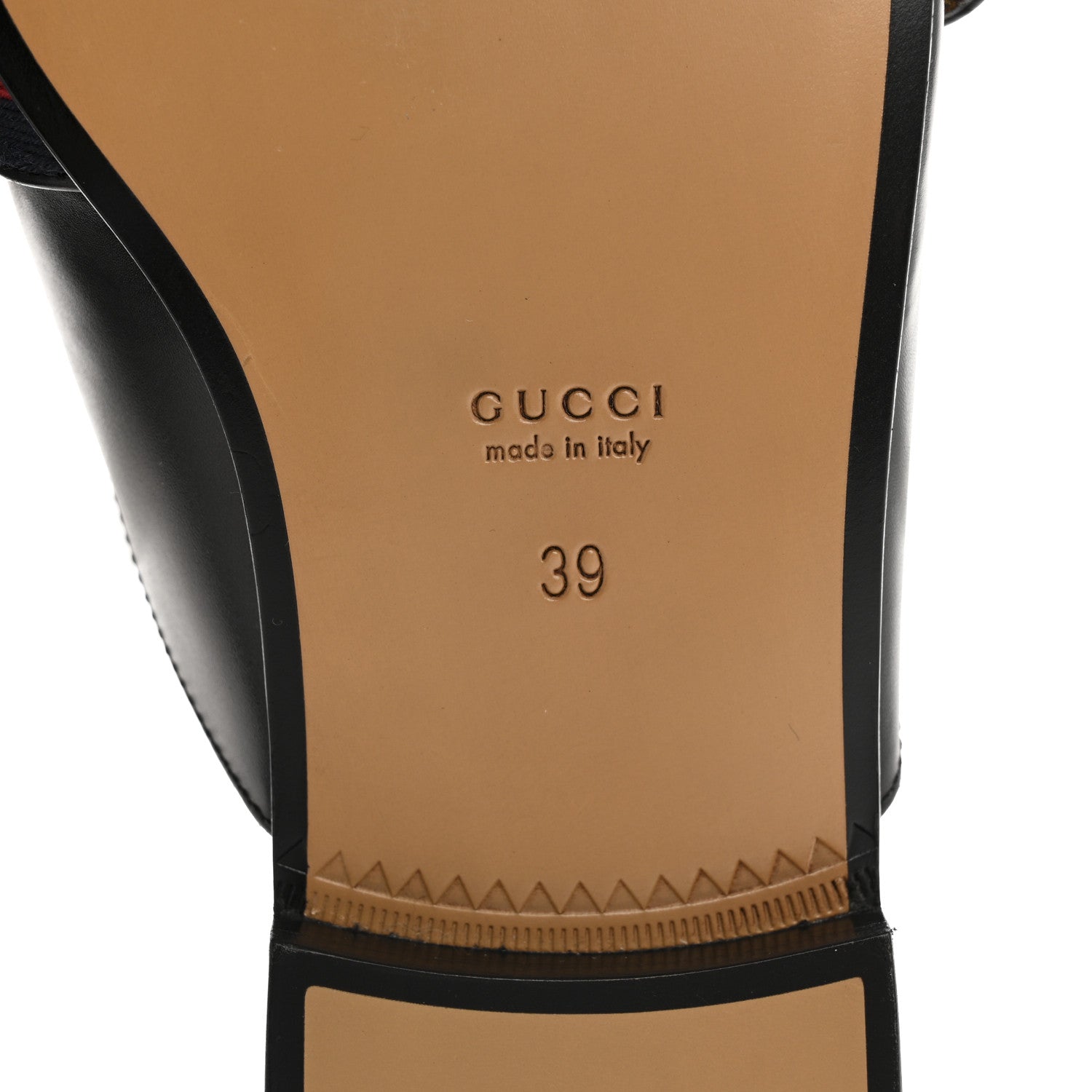 Gucci Calfskin Web Womens Peyton GG Slippers 39 Black 7 of 9