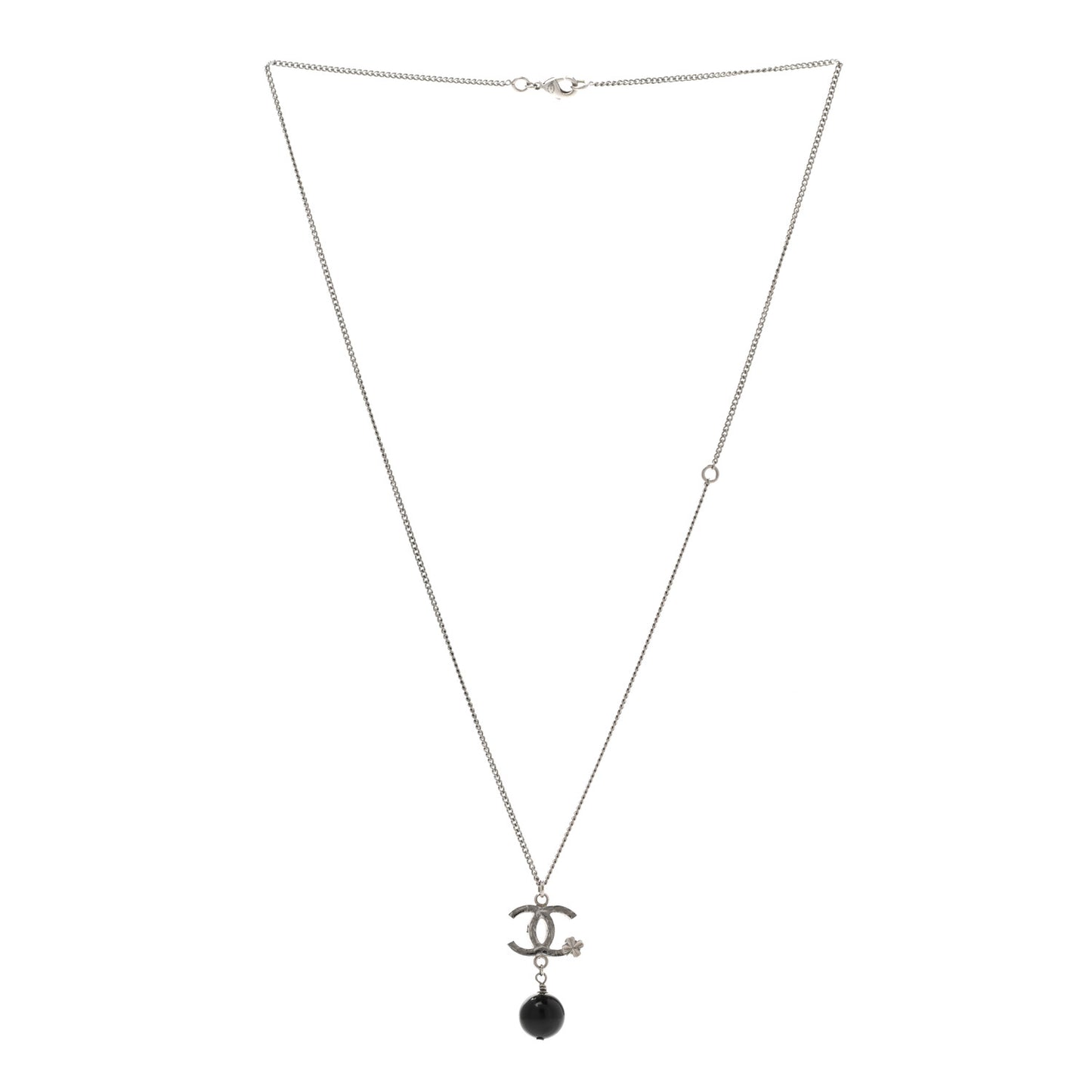 CC Bead Drop Necklace Black