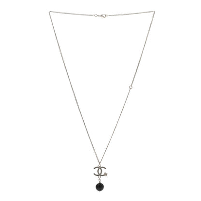 Chanel CC Bead Drop Necklace Black 3 of 8