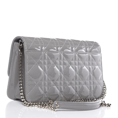 Christian Dior Patent Cannage Miss Dior Promenade Pouch Grey 3 of 9