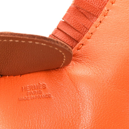 Hermes Milo Lambskin Grigri Rodeo Horse Bag Charm MM  Feu Cornaline Fauve 3 of 3