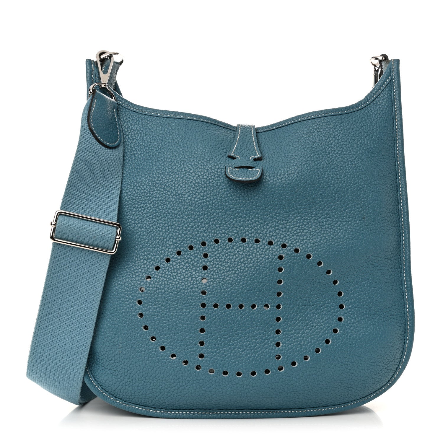 Hermes Taurillon Clemence EVELYNE III PM Blue Jean 1 of 11