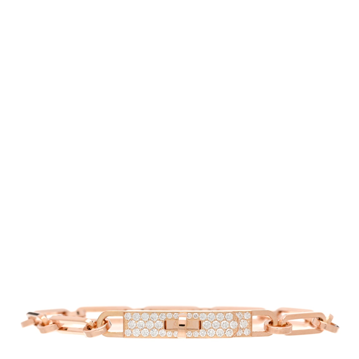 18K Rose Gold Diamond Pave PM Kelly Chaine Bracelet ST