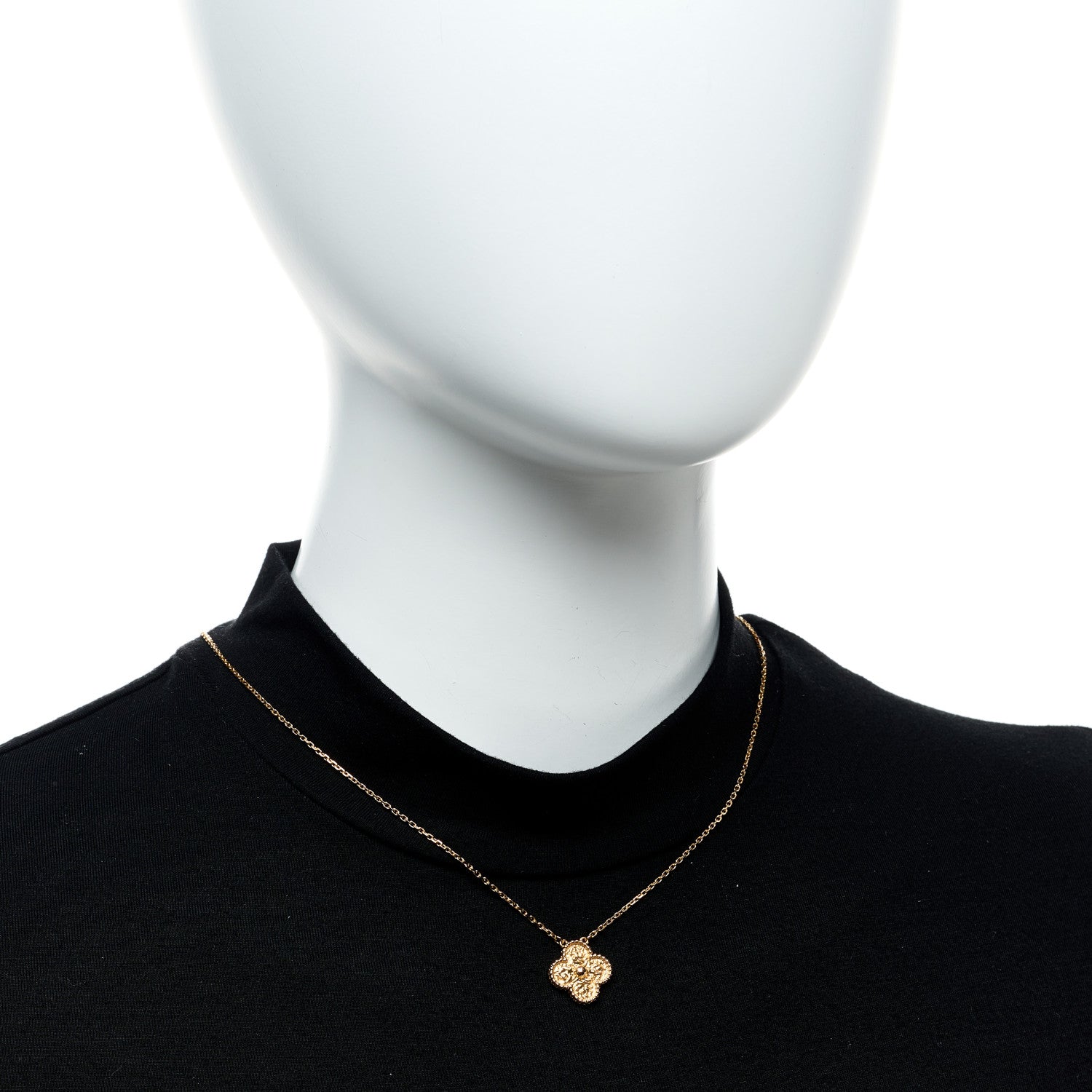 Van Cleef & Arpels 18K Yellow Gold Mother of Pearl Sweet Alhambra Pendant Necklace 2 of 6