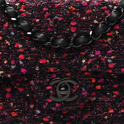 Chanel Glittered Tweed Quilted Mini Rectangular Flap Pink Multicolor 8 of 10
