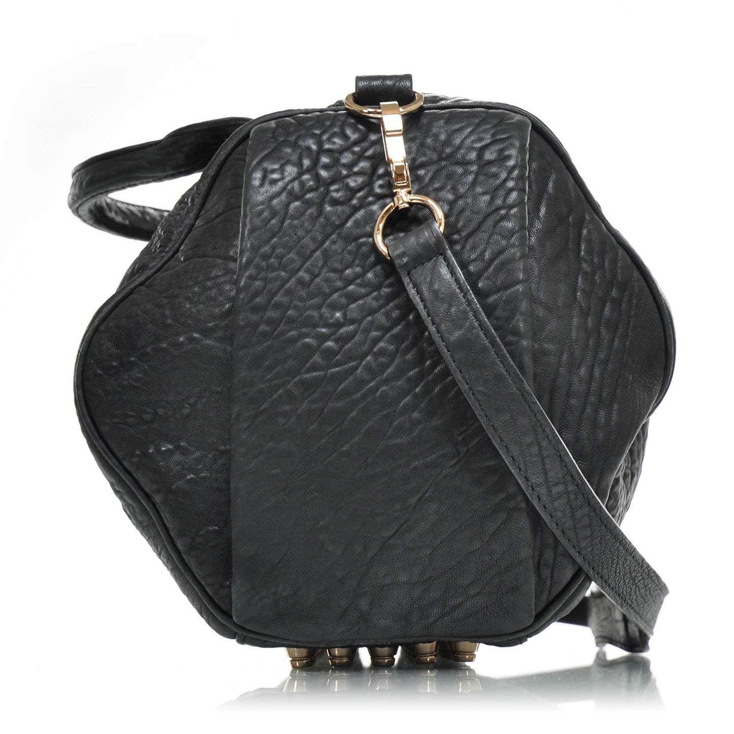 Leather Rocco w Rose Gold Hardware Black