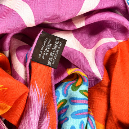 Hermes Silk Brides De Gala Maxi Twilly Orange Bleu Electrique Fuchsia 4 of 5