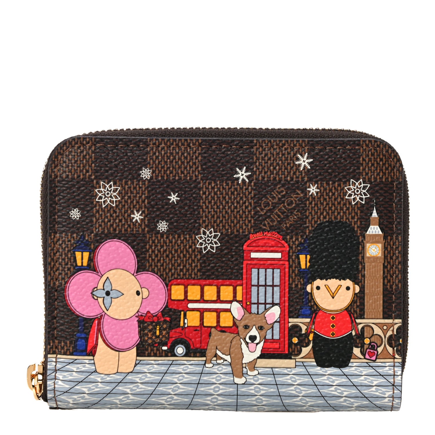 Louis Vuitton Damier Ebene 2021 Christmas Animation London Zippy Coin Purse Red 1 of 10