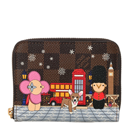 Louis Vuitton Damier Ebene 2021 Christmas Animation London Zippy Coin Purse Red 1 of 10