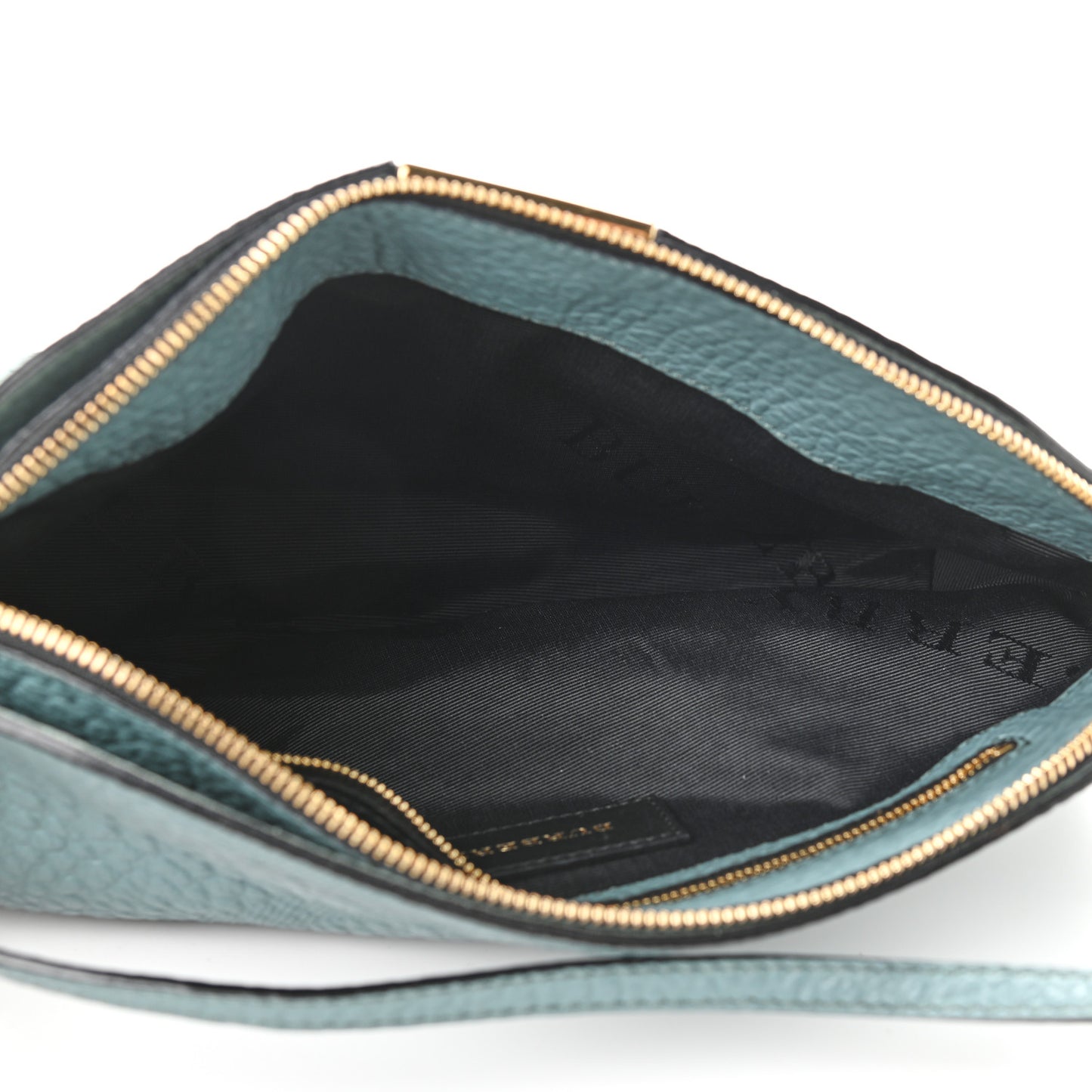 Signature Grain Calfskin Check Embossed Small Chichester Crossbody Clutch Bag Celadon Blue
