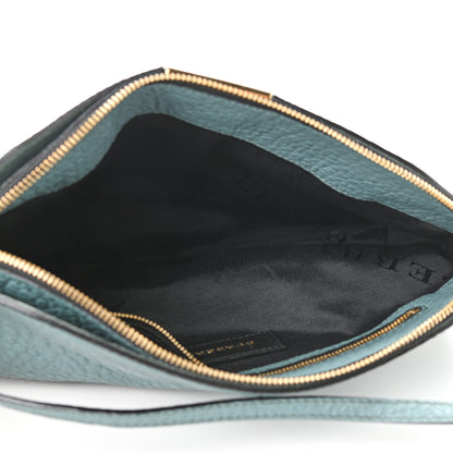 Burberry Signature Grain Calfskin Check Embossed Small Chichester Crossbody Clutch Bag Celadon Blue 5 of 13