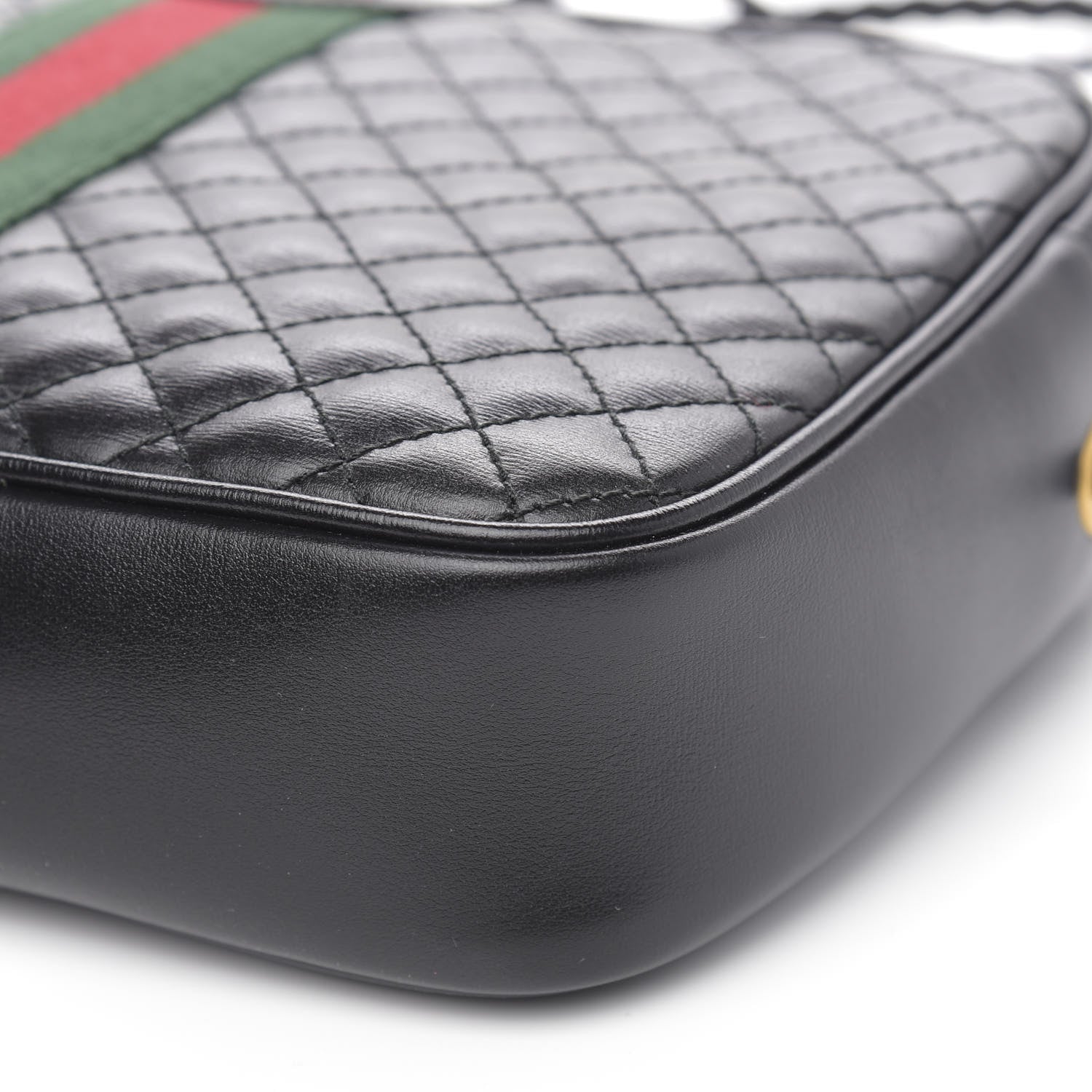Gucci Calfskin Web Trapuntata Small GG Shoulder Bag Black 10 of 10