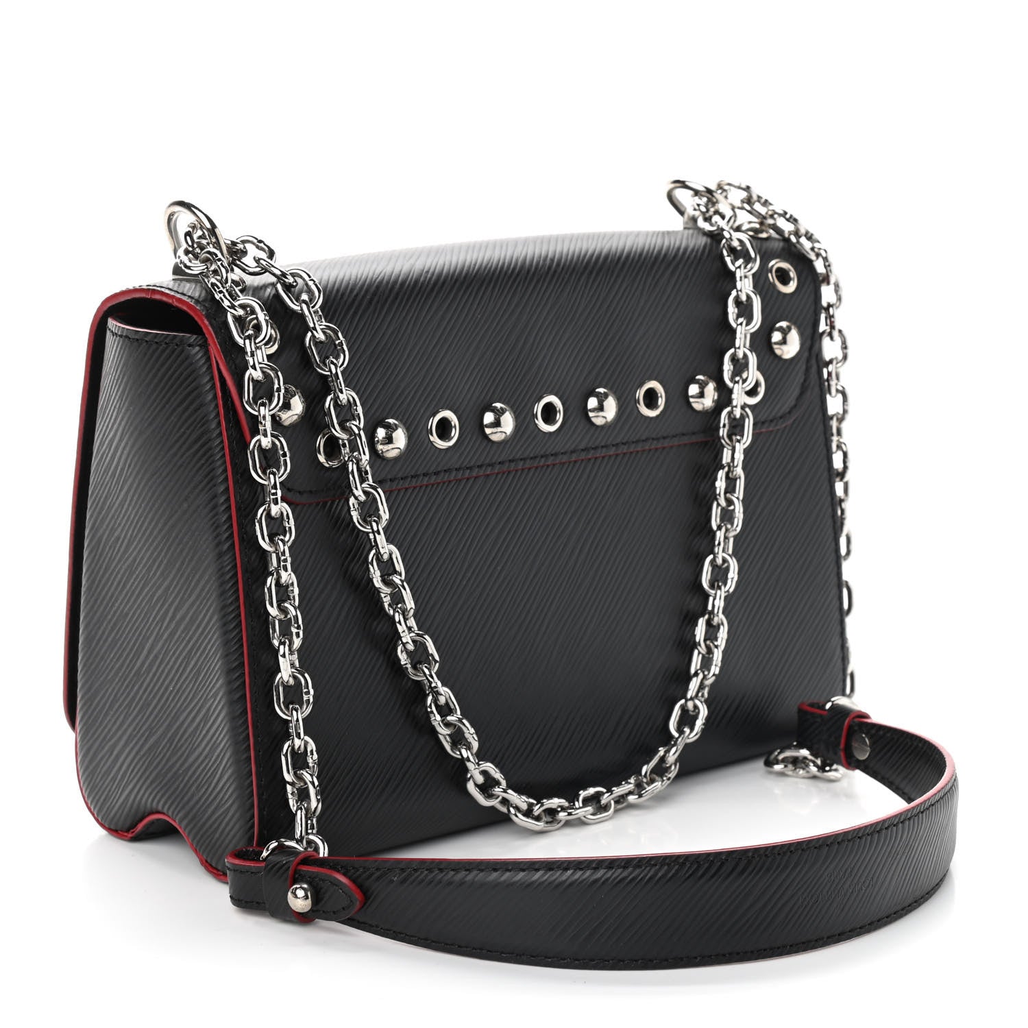 Louis Vuitton Epi Studded Twist Shoulder Bag MM Black 3 of 8