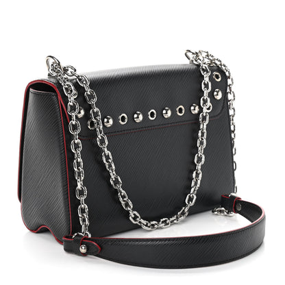 Louis Vuitton Epi Studded Twist Shoulder Bag MM Black 3 of 8