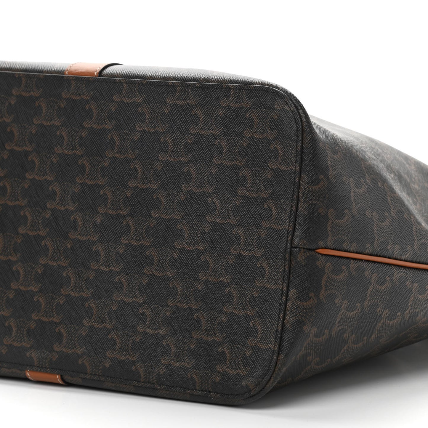 Triomphe Canvas Calfskin Medium Cabas Bag Tan