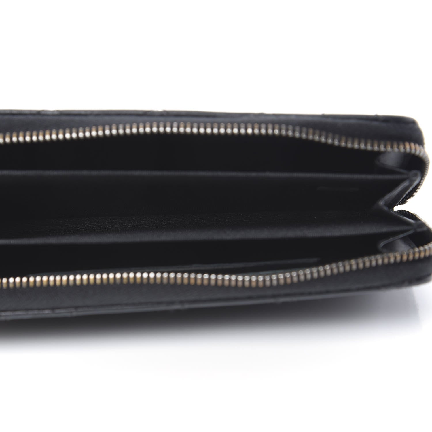 Chanel Glazed Calfskin Quilted Small Coco Boy Zip Around Wallet Black 5 of 9