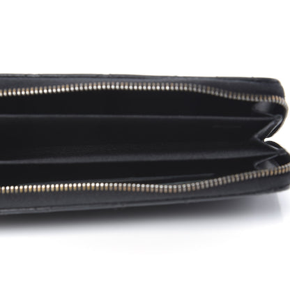Chanel Glazed Calfskin Quilted Small Coco Boy Zip Around Wallet Black 5 of 9