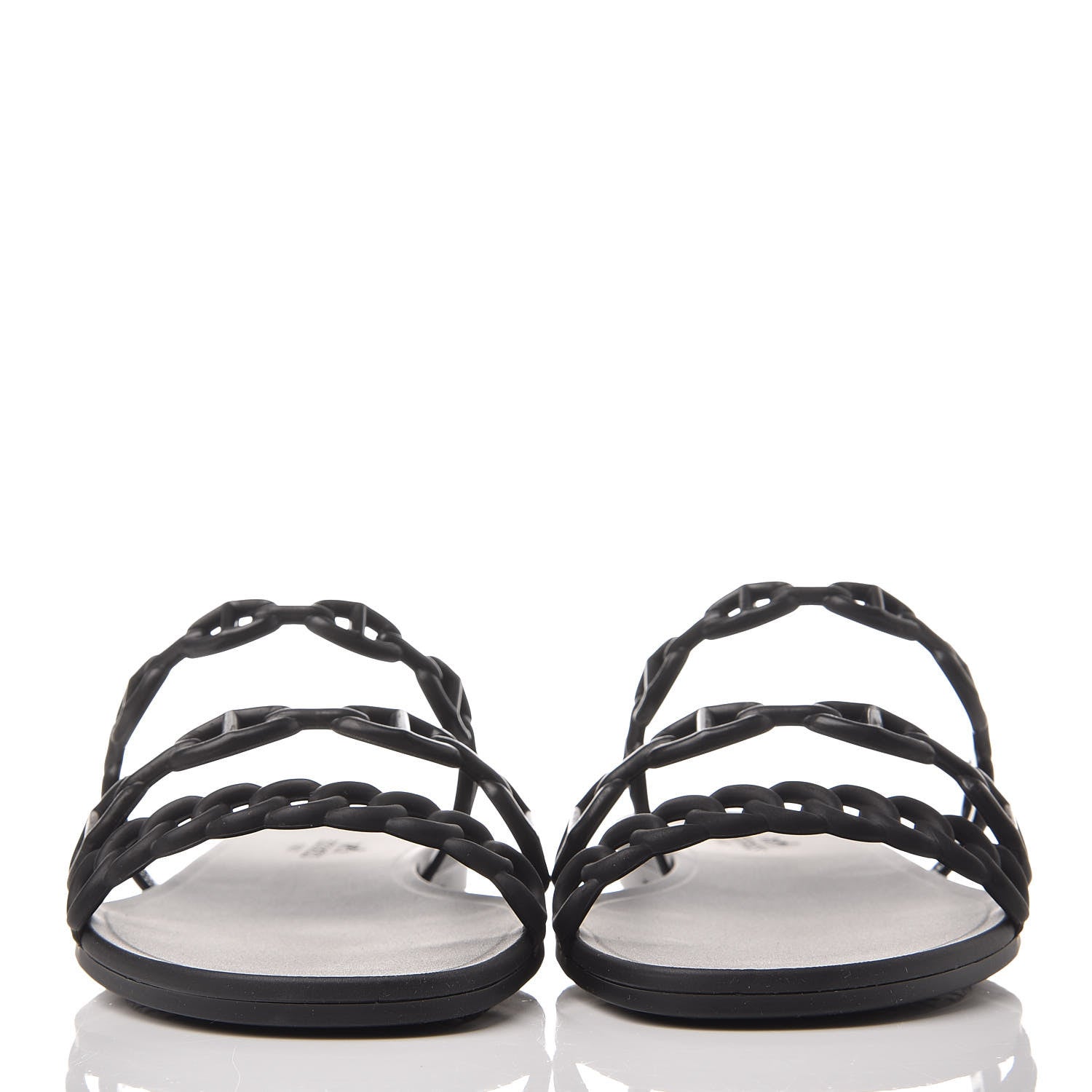 Hermes Rubber Chaine d'Ancre Rivage Sandals 36 Black 3 of 8