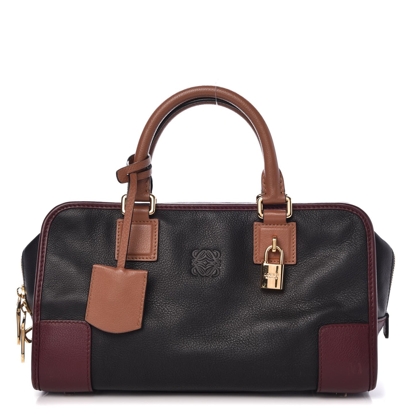 Calfskin Tri-Color Amazona 28 Bag Black Chestnut