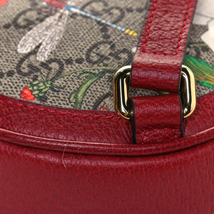 Gucci GG Supreme Monogram Web Flora Mini Ophidia Round Backpack Red 11 of 12