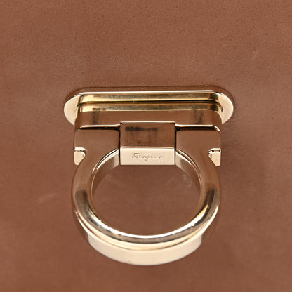 Salvatore Ferragamo Calfskin Sofia Rainbow Top Handle Bag Moka 10 of 11